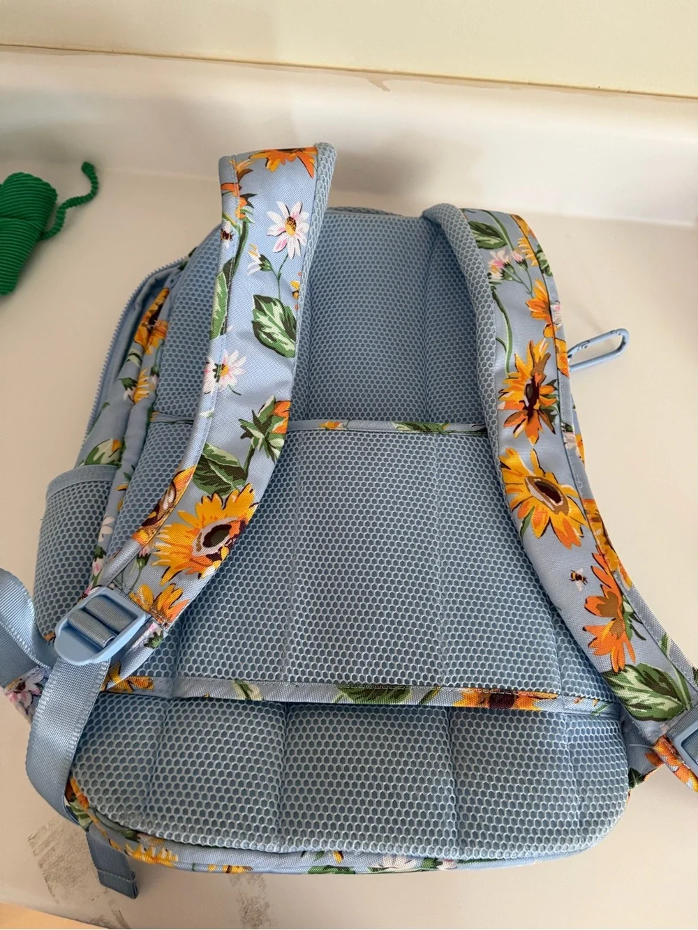 Vera Bradley Sunflower Print Light Blue Backpack